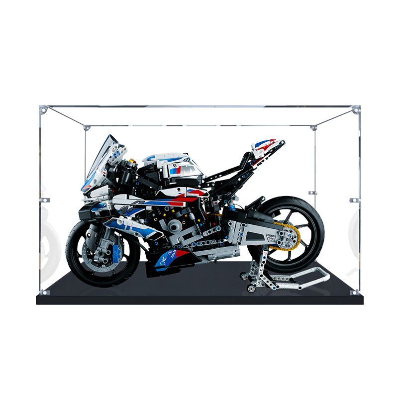 摩托車 模型 積木 樂高寶馬展示盒42130摩托車M1000RR透明展示盒積木收納防塵盒高檔