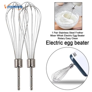 2 Pcs Handheld Stainless Steel Egg Beater/ Electric Whisk Wi