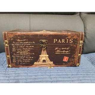 塞納巴黎鐵塔復古風小收納盒， 復古藏寶箱～