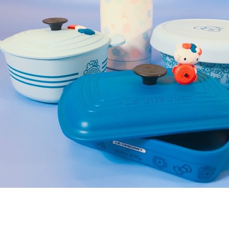 LE CREUSET FOR HELLO KITTY 鑄鐵鍋造型餐具深藍色一個 無包裝外盒