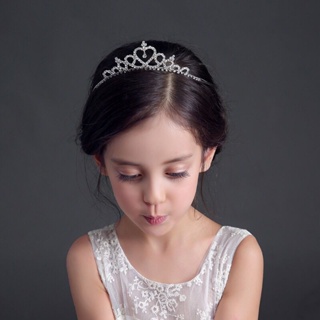 女童髮飾兒童頭箍皇冠 寶寶生日水鑽水晶髮箍髮卡 女童鑲鑽王冠