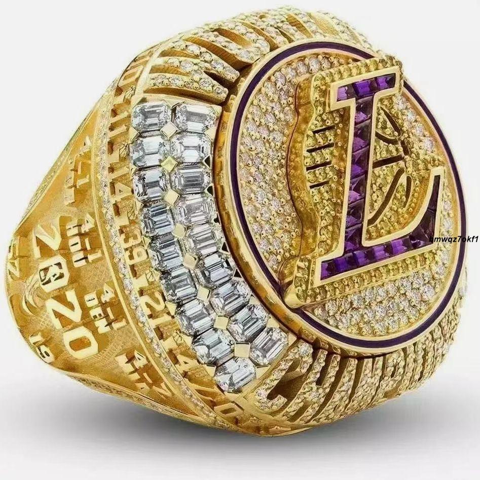NBA戒指 湖人科比NBA總冠軍戒指翻蓋詹姆斯庫里復古五指紀念收藏套裝指環