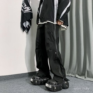 【潮尚男裝】美式vibe機能褲子ins高街潮戶外防水拉鏈工裝褲男潮牌微喇衝鋒褲 KVPT