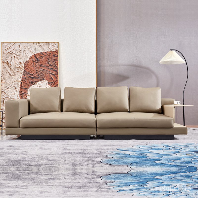 【新品】意式極簡康納利真皮沙發現代簡約輕奢客廳直排頭層牛皮小戶型沙發