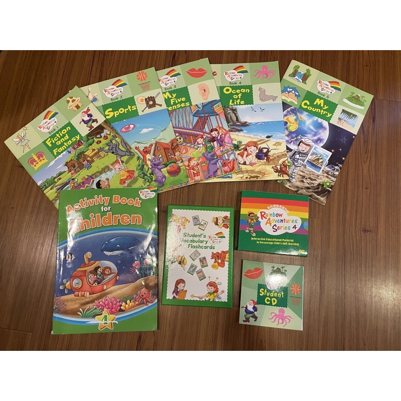 HESS何嘉仁「彩虹探索」Rainbow adventures series 4 幼兒園英文教材 CD+DVD+生字字卡
