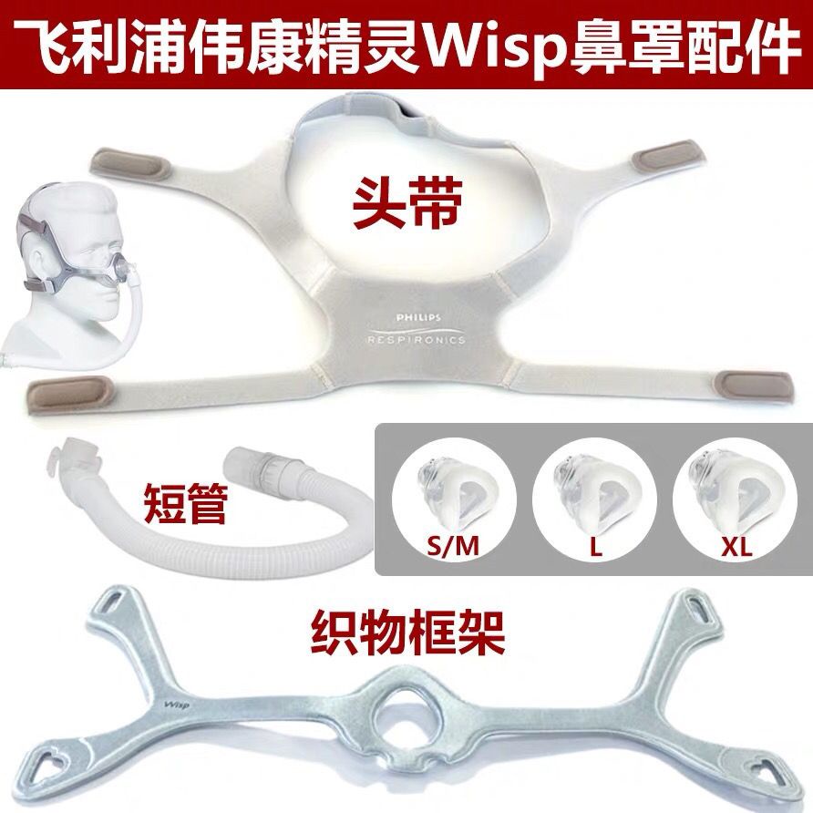 飛利浦偉康呼吸器機WISP精靈硅膠鼻罩原裝專用頭帶/綁帶/帶子框架 打鼾 呼吸機配件