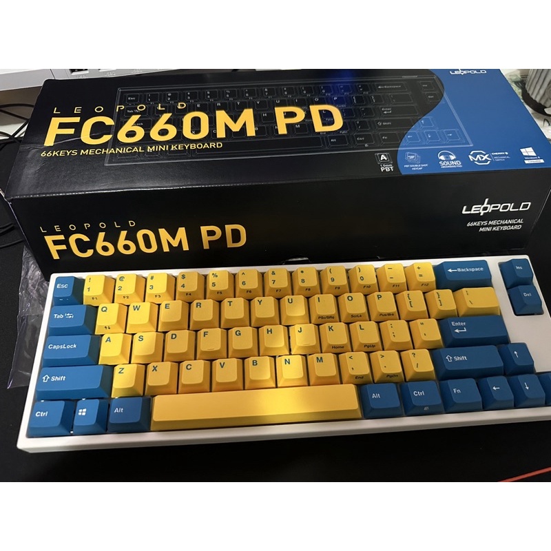 LeoPold FC660M PD 白殼黃藍 茶軸 機械鍵盤 PBT二色成形鍵帽