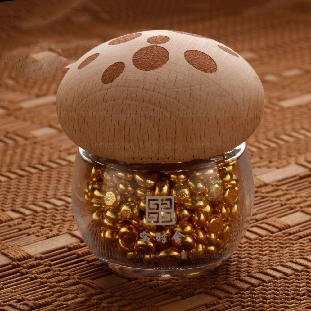 【熱銷】裝小金豆子 攢存金豆豆 玻璃瓶 小的瓶子 黃金散珠金疙瘩存錢裝飾密封瓶