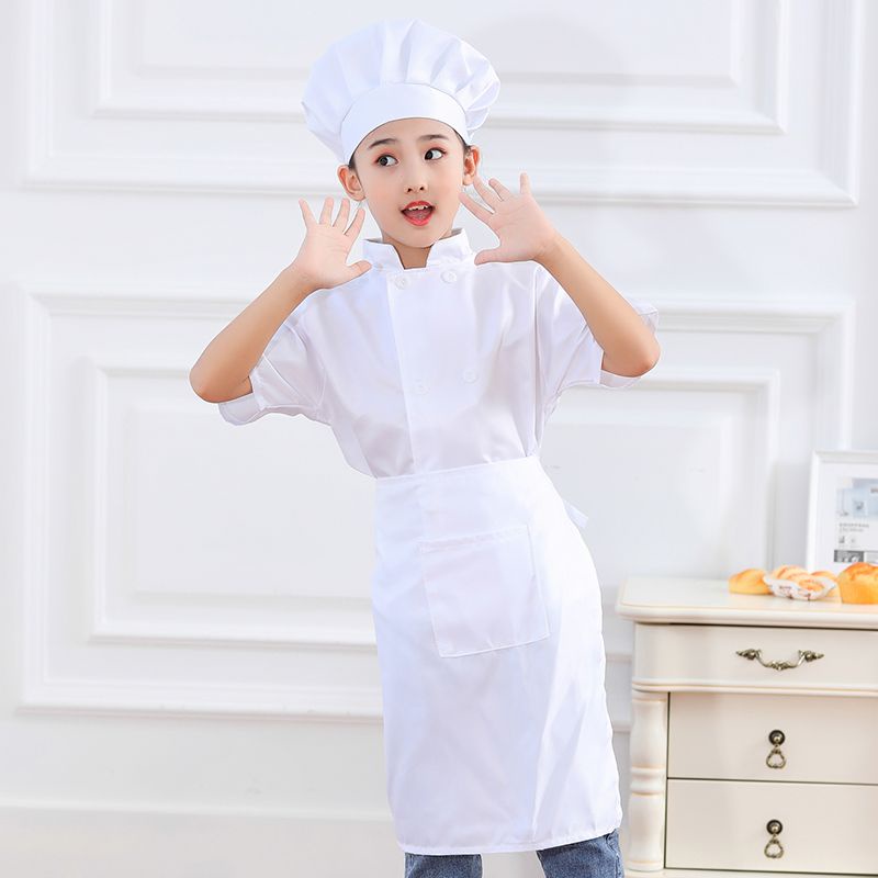 兒童小廚師服裝廚師服套裝男女童演出服烘培幼兒園角色扮演表演服