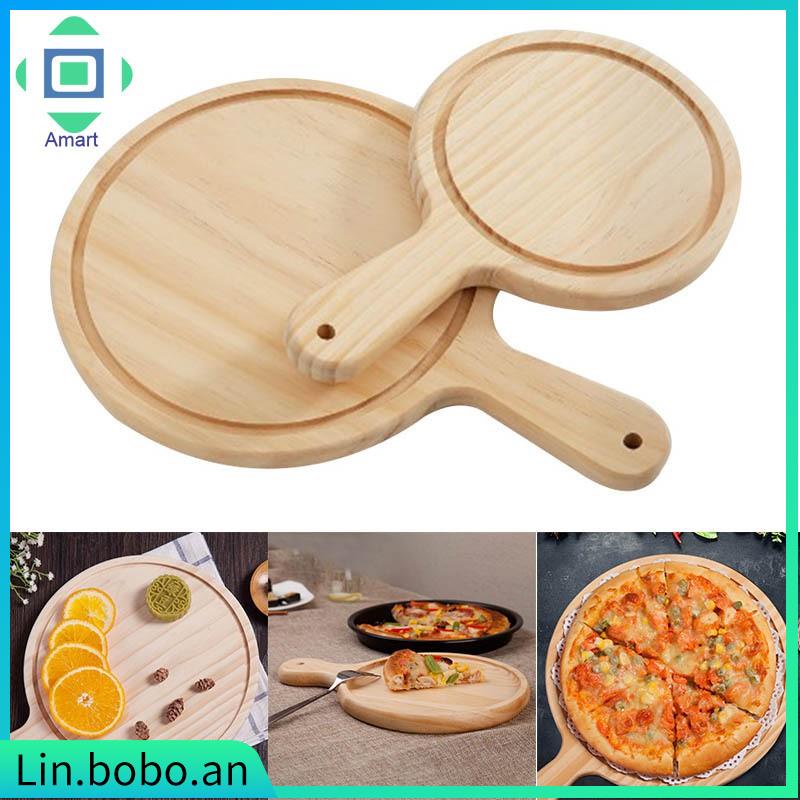 1 Pcs Wooden Pizza Paddle Cheese Serving Tray Plate Cutting