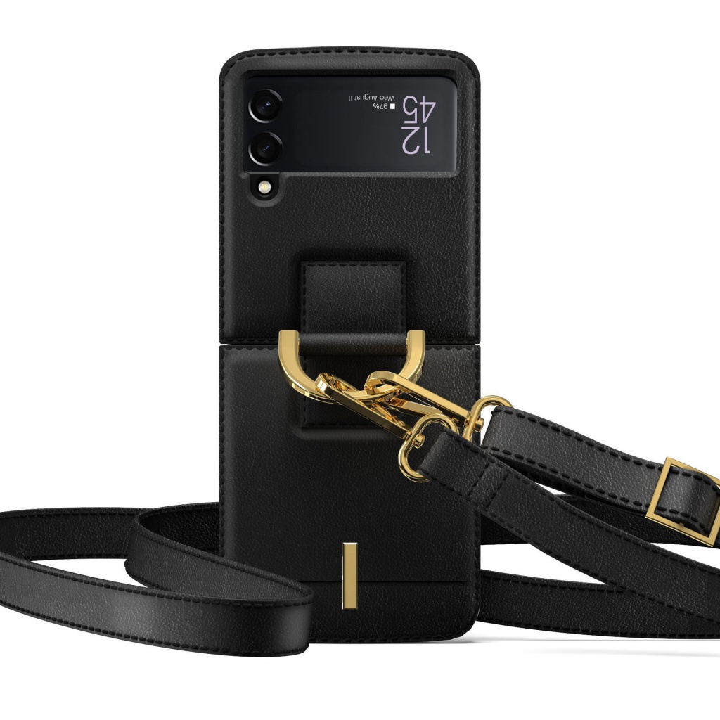 ☼適用 三星 Galaxy Z Flip 4 手機殼 指環摺疊手機殼 斜跨揹