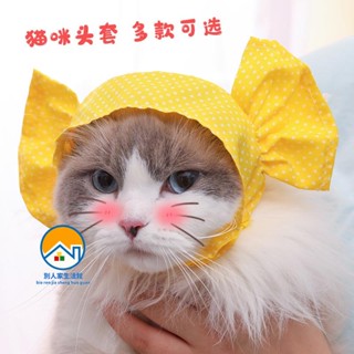 🐱寵幸之家 貓咪帽子 貓咪頭套 ins風寵物帽子 卡通兔子造型 寵物帽 糖果貓帽子 小貓貓頭套 幼貓帽子 可愛貓咪帽子