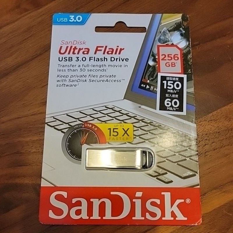 [全新現貨，特價優惠] SanDisk Ultra Flair USB 3.0 256GB 隨身碟 CZ73 台灣公司貨