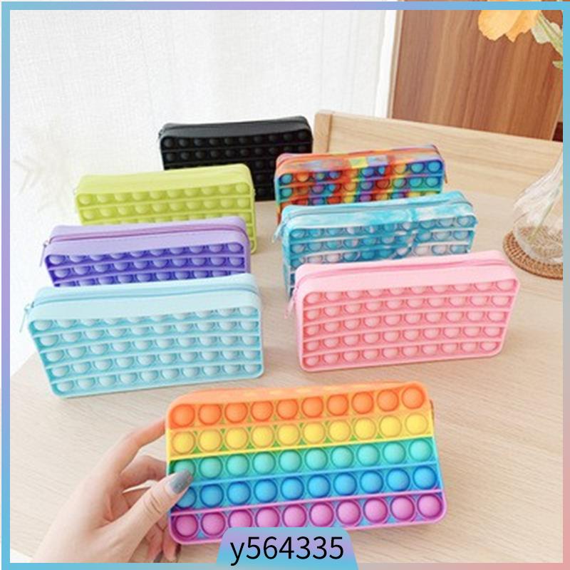 Pop It Rainbow Color Cute Hello Kitty Pencil Case Students S