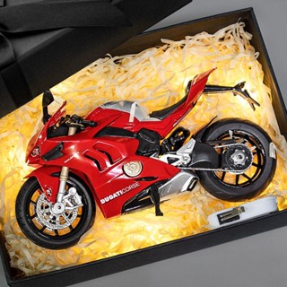 模型車 1:12模型車 杜卡迪V4S模型車 摩託車模型 玩具模型車 模擬閤金車 機車模型 大魔鬼車模 收藏擺件 節日禮物