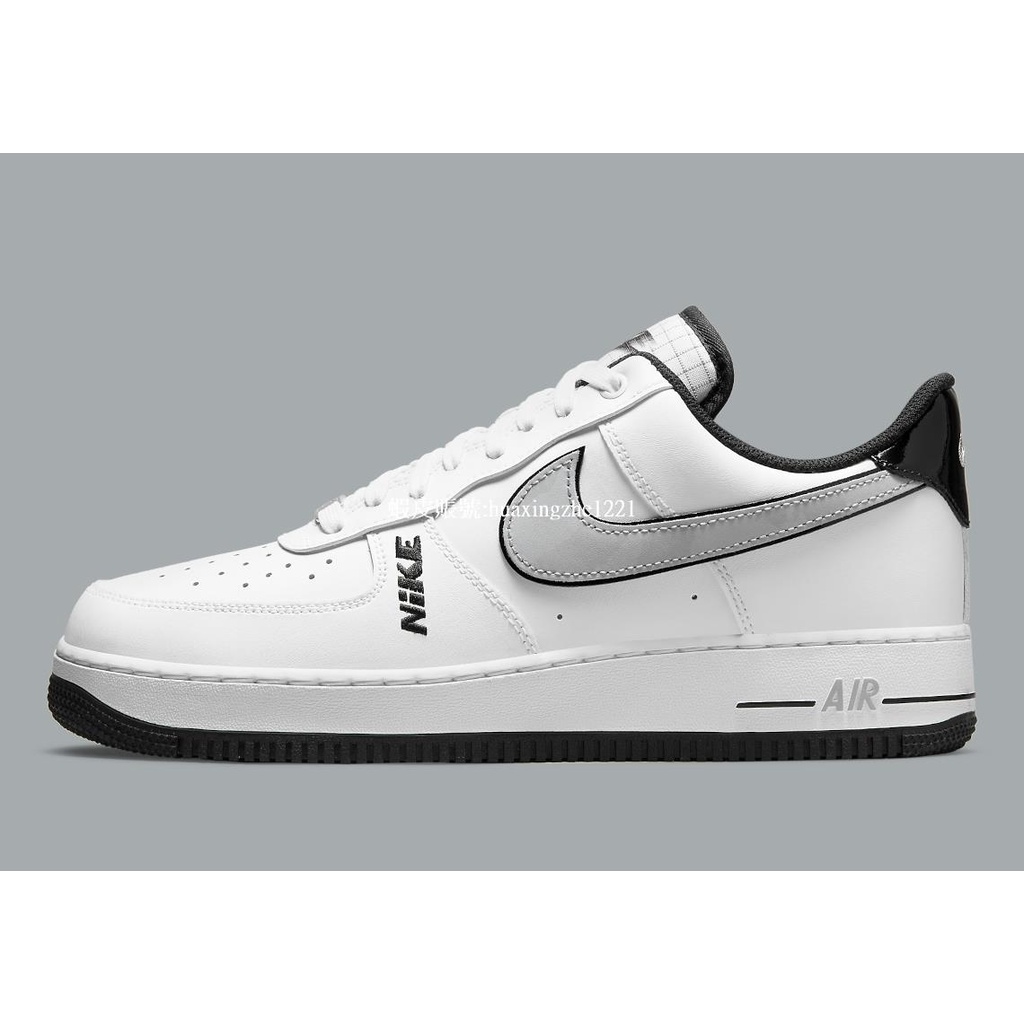 Nike Air Force1 白黑 迷彩勾 刺繡字體 經典百搭休閒鞋DC8873-101