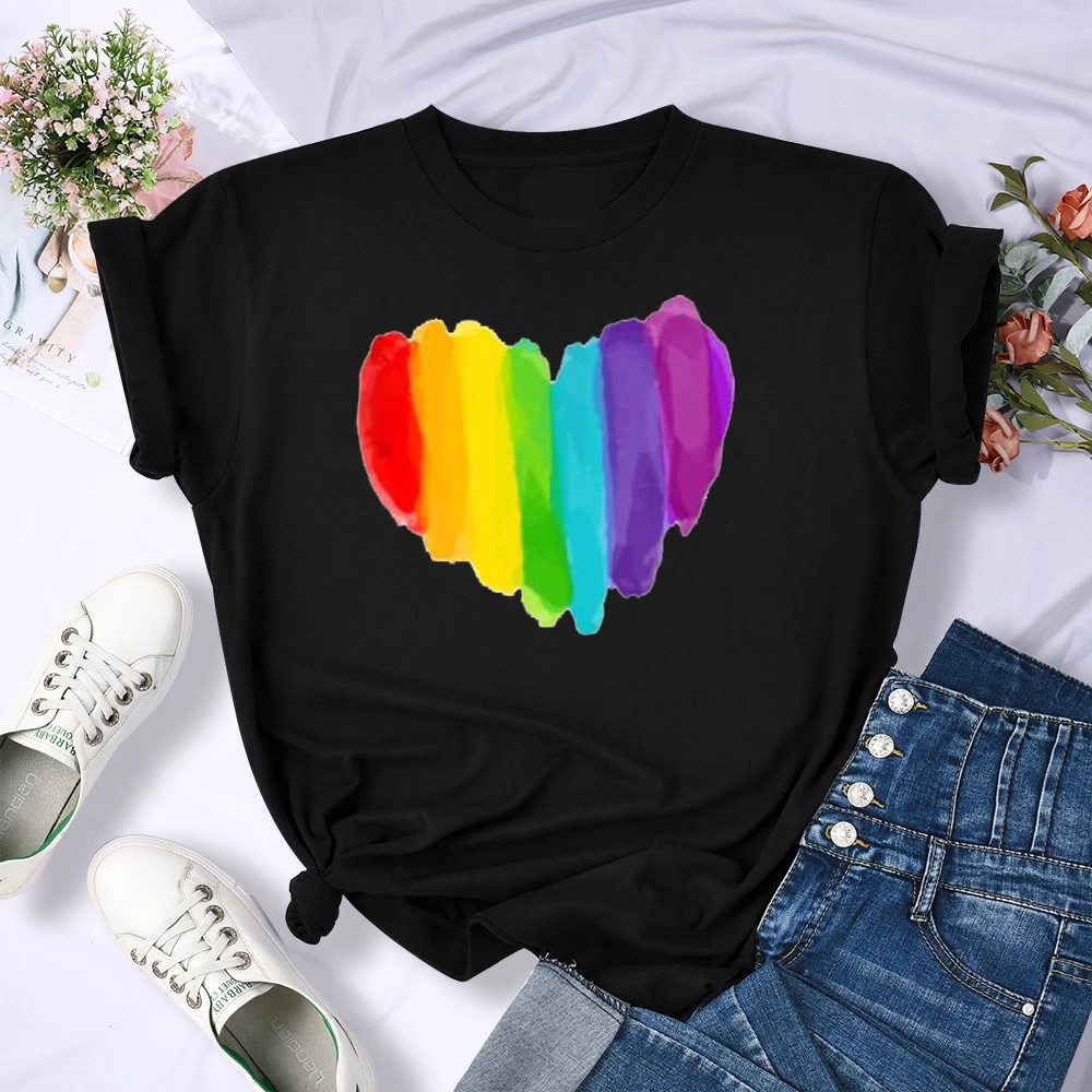 【23ʕ ᵔᴥᵔ ʔ熱賣】Rainbow Love is Love Tshirt 休閑彩虹LOVET恤短袖大版體恤衫