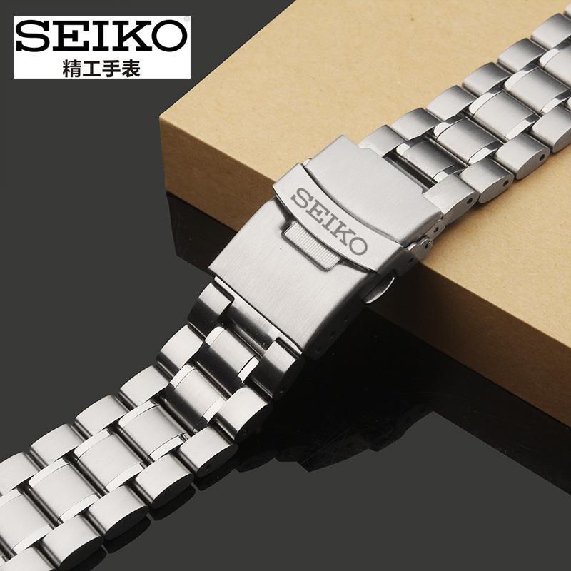 【配工具】日本精工SEIKO5號錶帶鋼帶 不鏽鋼雙保險扣SNKM85J1實心機械錶鏈 高品質