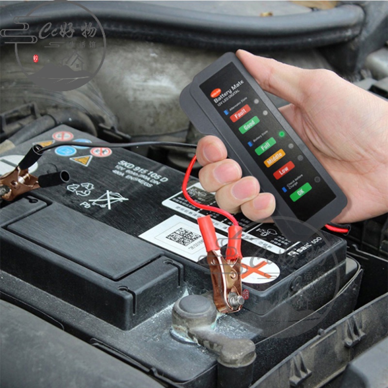 新品特價 CC好物生活館 12V 汽車電池測試儀 顯示汽車診斷工具電池交流發電機汽車摩托車 台灣