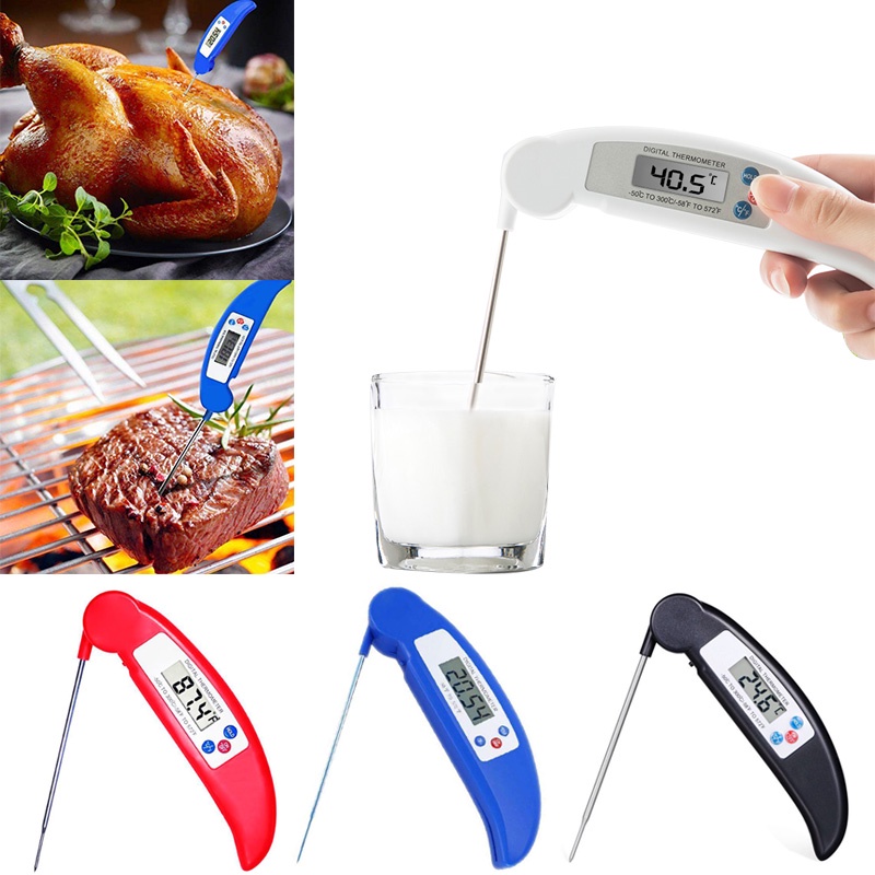 1pcs Digital Food Thermometer Kitchen Cooking Foldable Meat