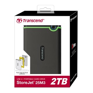 Transcend 創見 SJ25 M3S 2TB USB3.1 軍規防震行動硬碟2.5吋-鐵灰 墊腳石購物網