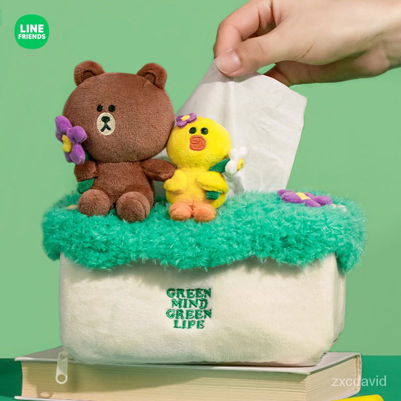 ✨熊大與莎莉 造型毛絨衛生紙盒 紙巾盒 客廳臥室可愛公仔 玩偶抽紙包 可懸掛