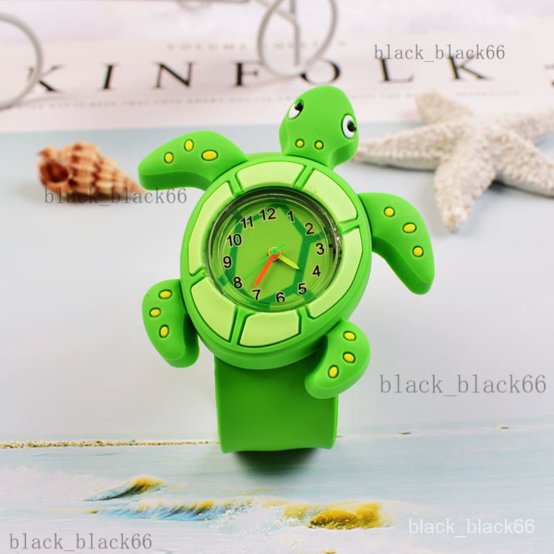 【熱銷】抖音衕款綠水龜海龜綠龜兒童手錶拍拍錶卡通玩具手錶男女孩電子錶【滿160元出貨】