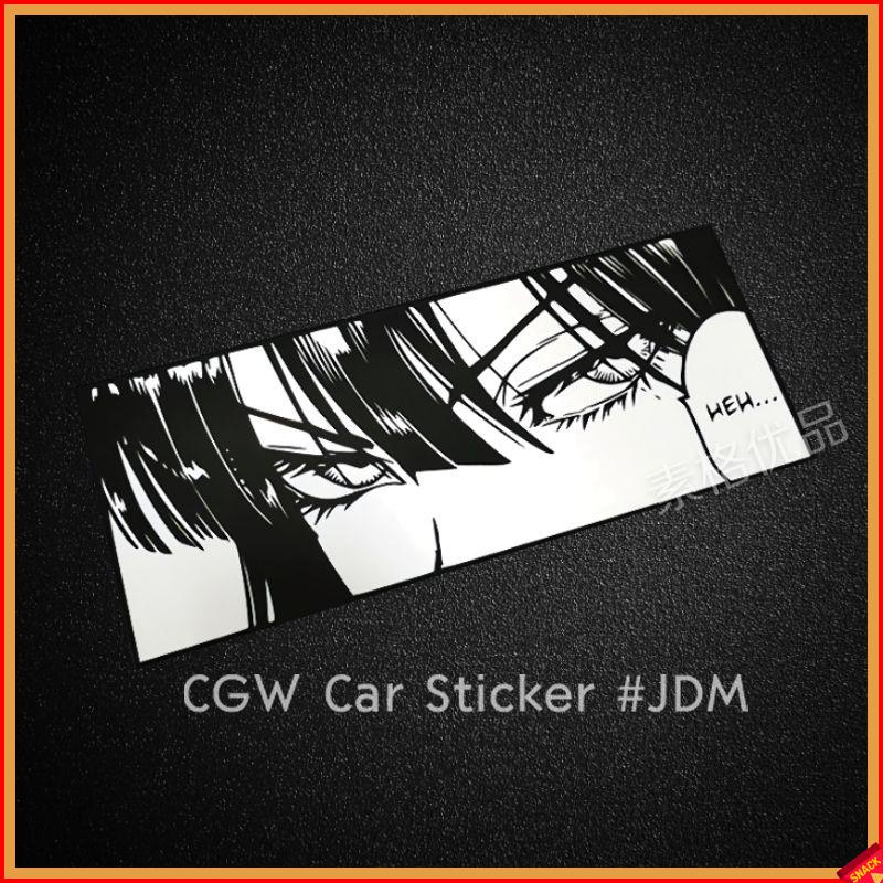 🍭機車貼 黑白眼神汽車貼紙JDM車身劃痕汽車后窗電動車裝飾品摩托車貼
