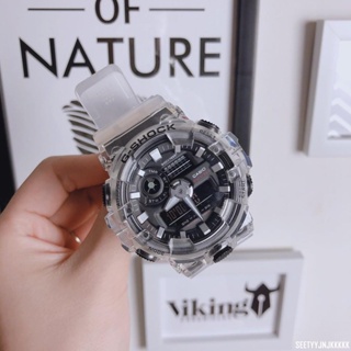 CASIO 卡西歐手錶 G-SHOCK GA-700 透明黑 運動潛水手錶 情侶精品手錶 防水 數字雙顯手錶