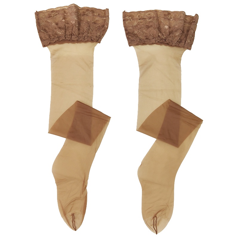 西班牙夏季Platino Nacar10D超薄透明自然光澤絲襪足型防滑長筒襪