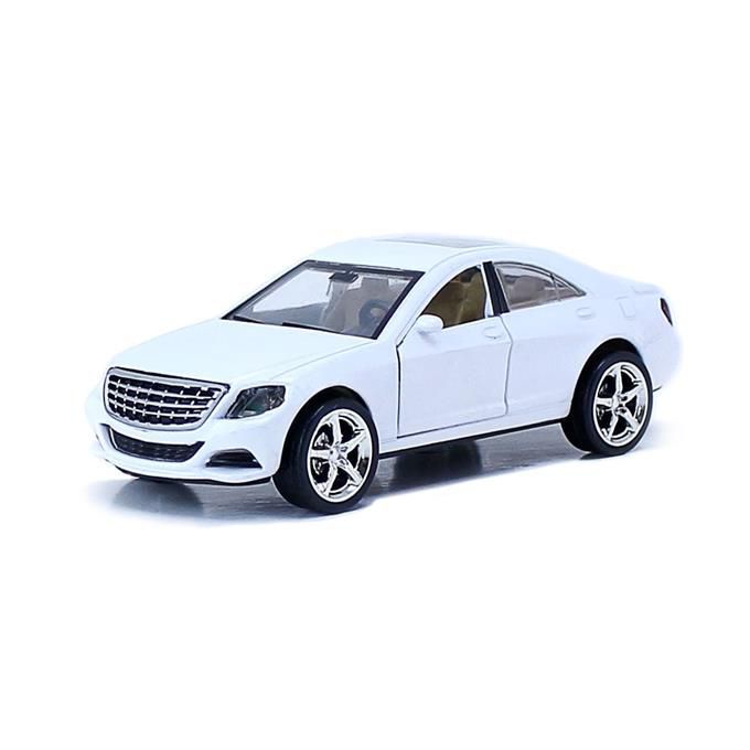 暫【風車】-Benz白-經典豪華炫光合金模型車