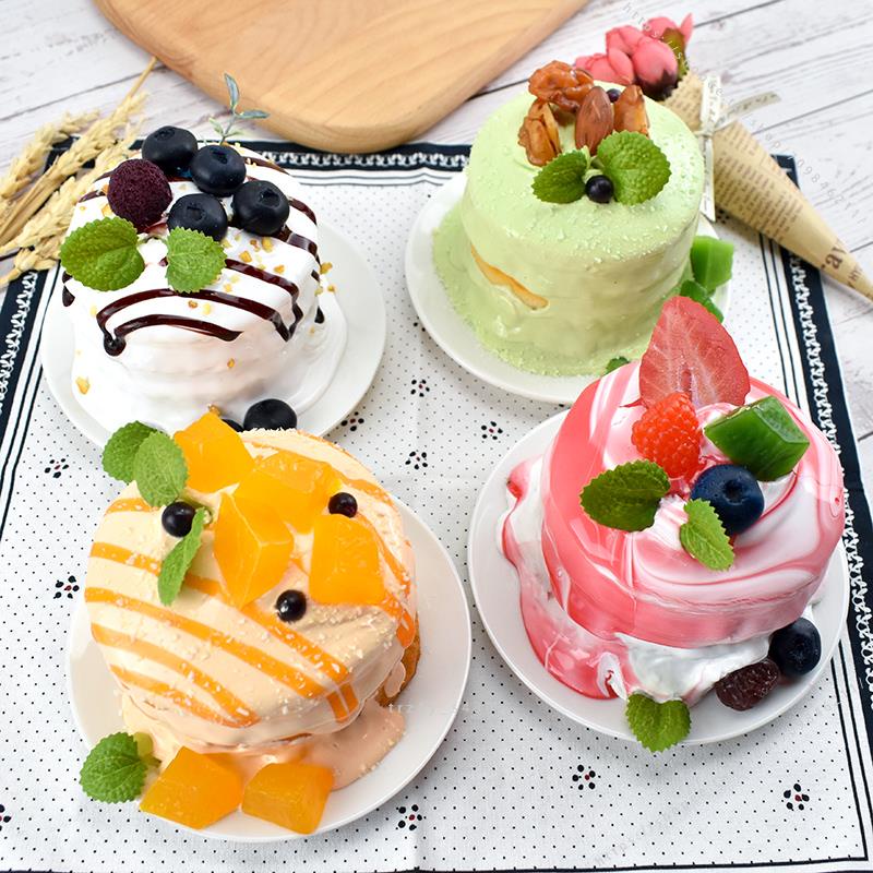 臺灣模具🍩🍩仿真舒芙蕾蛋糕模型 假藍莓草莓水果蛋糕展示道具生日蛋糕樣品👑東樂の趣玩館🐣