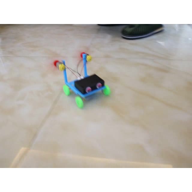 雙螺旋槳風力車少兒科學實驗雙槳風動力小車電動玩具拼裝模型制作[DIY]