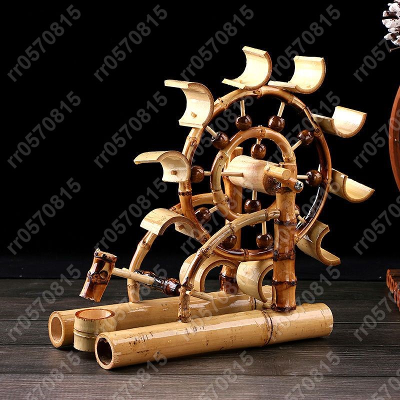 下殺竹制摩天輪竹風車水車模型家居擺設裝飾品道具竹木工藝品擺件禮物rr0570815