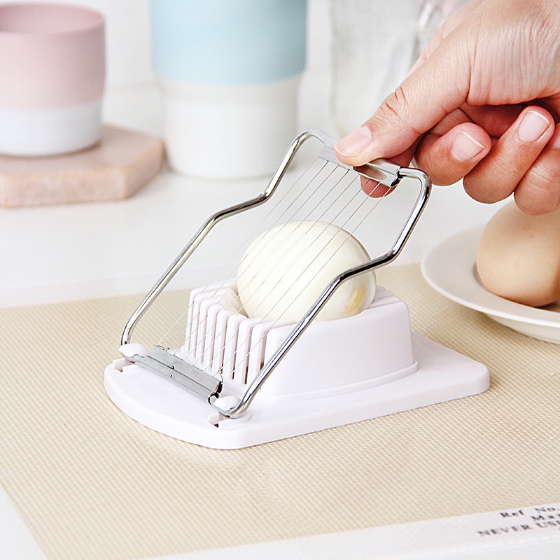 日本進口便攜不銹鋼切蛋器雞蛋皮蛋松花蛋切片器廚房多功能分割器