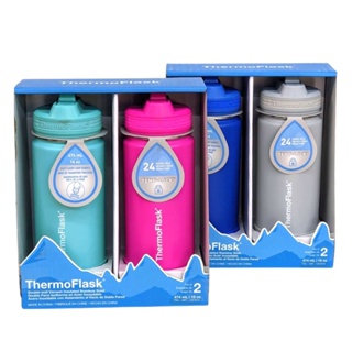 Thermoflask 不鏽鋼保冷瓶 474毫升 X 2件組 綠 粉 灰 藍