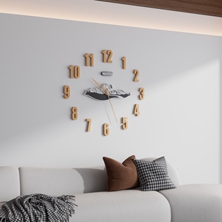 網紅靜音鐘表客廳家用貼墻時鐘創意裝飾掛表免打孔墻上掛鐘3d立體