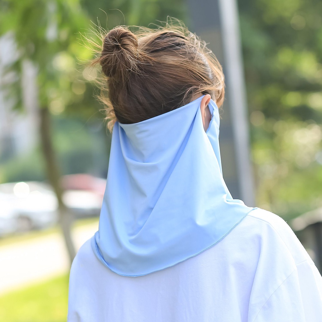 夏季防曬口罩女護頸護脖子護臉防紫外線遮陽冰絲戶外騎行學車面罩
