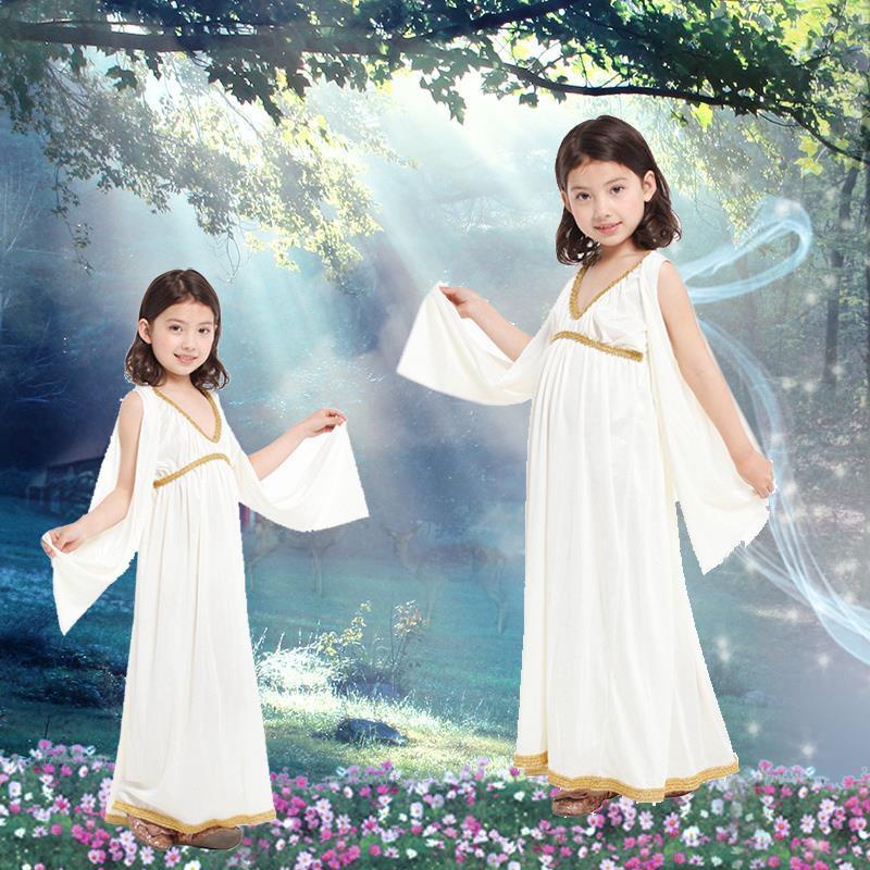 兒童雅典娜服裝套裝衣服希臘女神公主表演服飾COS埃及女童