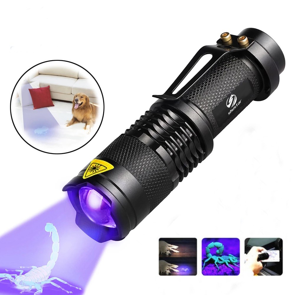 UV Ultra Violet LED Flashlight Blacklight Light 395/365nm Fl