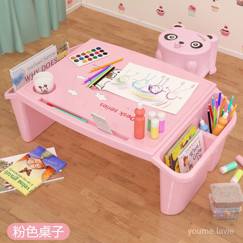 【采美生活】免運 塑膠床上書桌小桌子筆記本電腦桌寶寶幼兒學生學習桌兒童玩