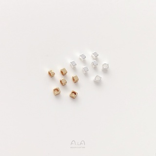宏雲Hongyun-Ala-0801--保色碎銀幾兩14K包金小碎金1.5mm小方塊散珠手工diy串珠手鏈配件
