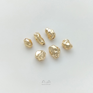 宏雲Hongyun-Ala-0801--保色14K包金異形石頭珠不規則隔珠巴洛克風珍珠項鏈手鏈飾品配件