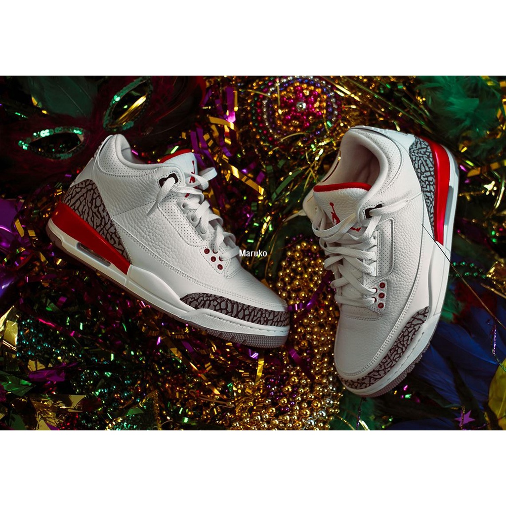 Air Jordan 3 Retro AJ3 颶風 白紅 爆裂紋 籃球鞋 男鞋 136064-116