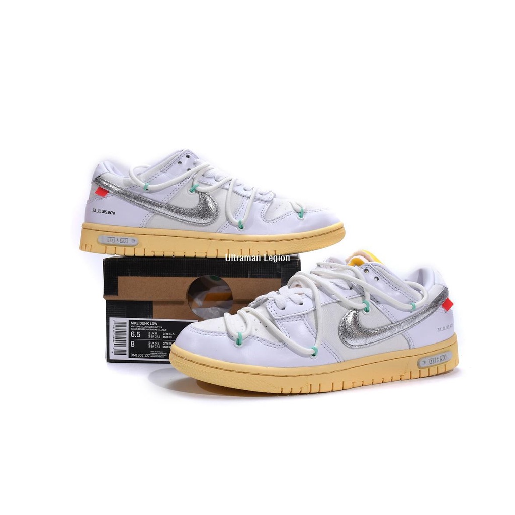 OFF-WHITE x Nike Dunk Low“The 50”白銀 滑板鞋 DM1602-127 男女