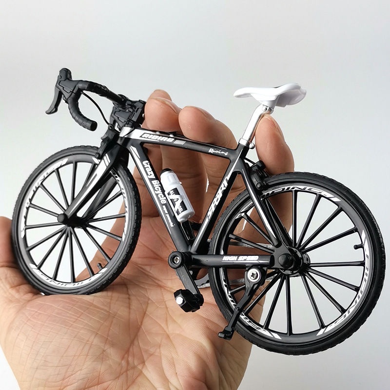 迷你單車模型 自行車模型 仿真模型 腳踏車模型[可折疊]1:8合金模型迷你自行車仿真手指單車擺件山地車兒童玩具