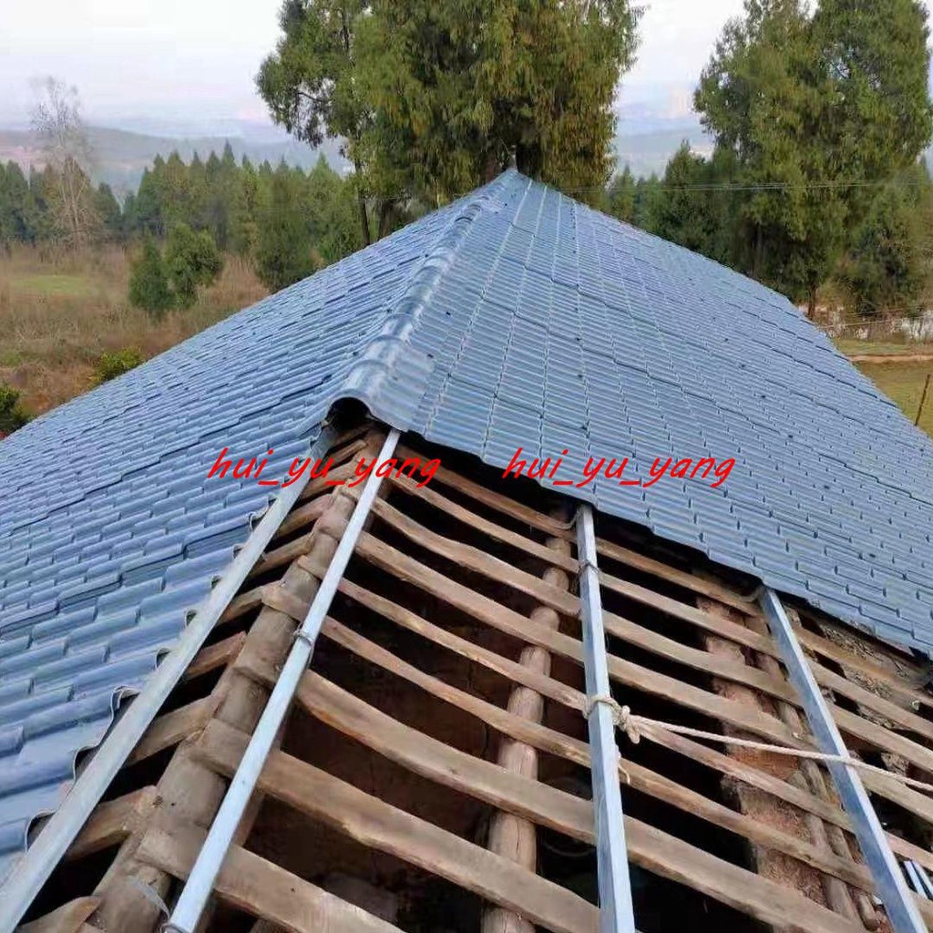 四川農村蓋房子塑料瓦板廠家樹脂瓦琉璃瓦片屋頂紅色瓦灰色大瓦片