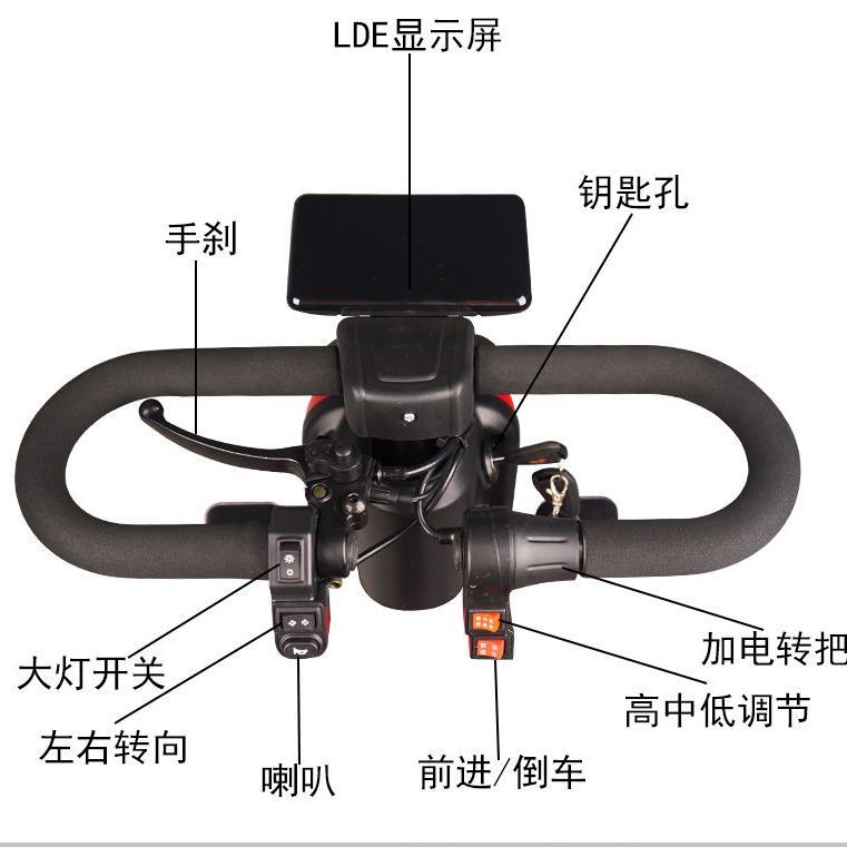 新款小巴士q60四輪電動車老年代步車可改轉把帶寶寶座老人用安全