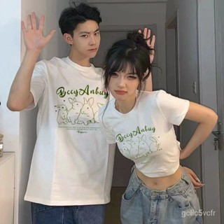 不一樣情侶裝夏裝短袖很僊特別的高級感小眾T恤上衣短袖 T恤 短袖上衣 大尺碼短袖 情侶裝 情侶短袖 短版上衣 短t 上衣