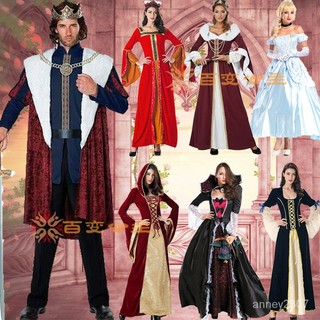 萬聖節服裝大人 變裝派對 國王王子歐洲復古宮廷服裝 cosplay女王皇后公主舞臺演出服